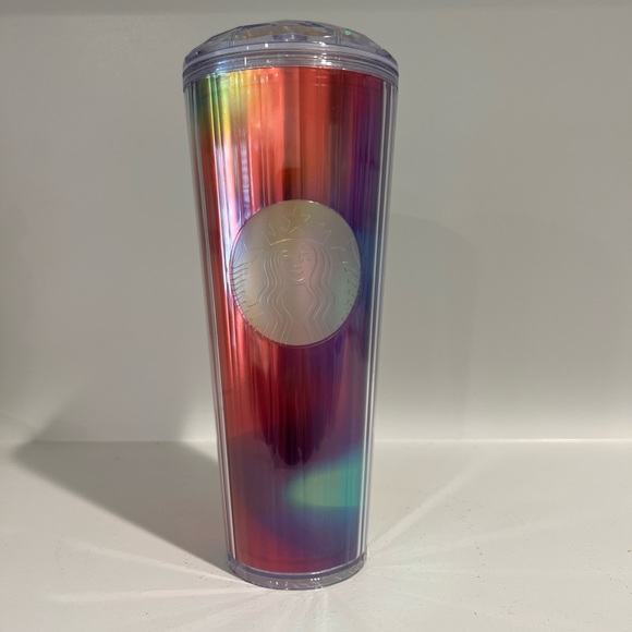 Starbucks 2021 Rainbow Kaleidoscope Acrylic 24 oz Tumbler - No Straw - Picture 1 of 11